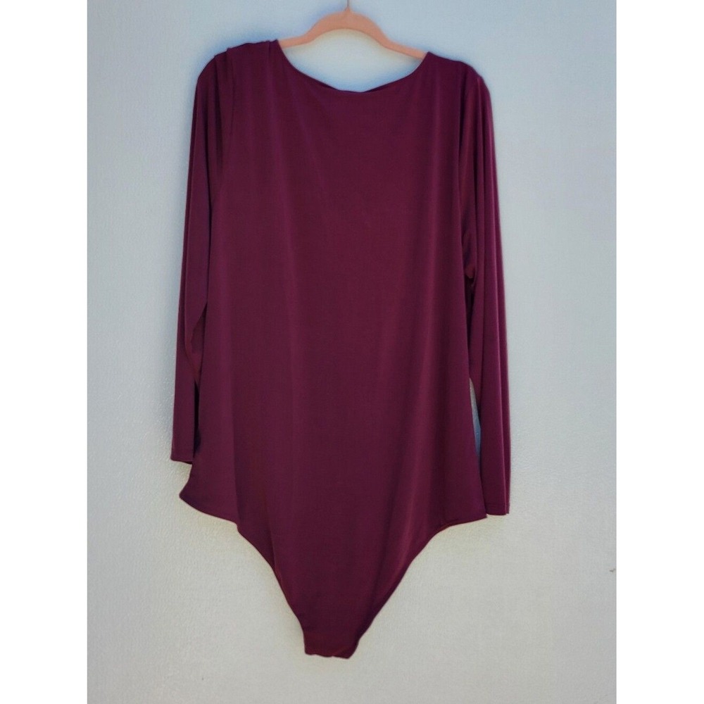 Torrid NWT Plum Twist-Front Long Sleeve Bodysuit Women SIZE 3XL - Picture 2 of 8